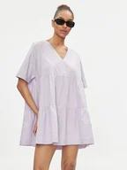 Sukienki - Tommy Jeans Sukienka letnia DW0DW17948 Fioletowy Relaxed Fit - miniaturka - grafika 1