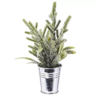 Choinka Sztuczne Gałązki Jodła Świerk Ze Śniegiem Dekoracja Świąteczna Do Stroika Roślina W Doniczce - Ozdoby bożonarodzeniowe - miniaturka - grafika 1