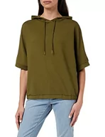 Bluzy damskie - s.Oliver Damska bluza z kapturem, z krótkim rękawem, zielona, 34 (DE), zielony, 34 - miniaturka - grafika 1
