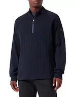 Bluzy męskie - BOSS Męska bluza Zorli z dzianiny, ciemnoniebieski, L - miniaturka - grafika 1