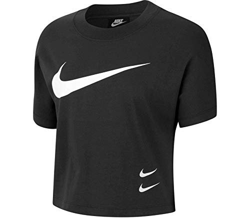 Nike damski W Nsw Swsh Top Ss T-shirt z krótkim rękawem Black/(White) XXL