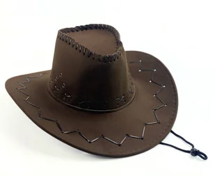 KAPELUSZ DZIECIĘCY KOWBOJSKI CIEMNY BRĄZ - Moda i Uroda OUTLET - miniaturka - grafika 1