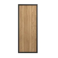 Panele ścienne i boazeria - Lamele obrotowe separujące 202.5x80 cm dębowy z czarną ramą - miniaturka - grafika 1