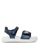 Buty dla dziewczynek - Tommy Hilfiger Sandały Strass Heart Velcro Sandal T1A2-32752-1367 S Granatowy - miniaturka - grafika 1