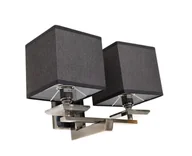 Lampy ścienne - FIANELO W2 kinkiet chrom z czarnym abażurem 2xE14 - miniaturka - grafika 1