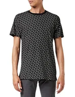 Koszulki męskie - Urban Classics Men Allover Logo Tee, męski T-shirt, dostępny w kolorze czarnym, rozmiary S - 5XL, czarny, 4XL - miniaturka - grafika 1
