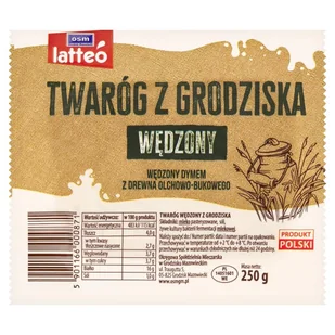 Latteo Twaróg z Grodziska wędzony 250 g - Sery - miniaturka - grafika 1