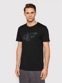 Koszulki męskie - 4F T-Shirt TSM353 Czarny Regular Fit - grafika 1