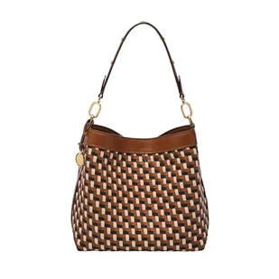 Fossil Jessie Bucket Shoulder Bag, Neutral Woven - Torebki damskie - miniaturka - grafika 1