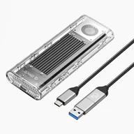Obudowy i kieszenie na dyski twarde - Kieszeń obudowa na dysk TCM2-G20 M.2 NVME USB-C 3.2 20Gb/s - srebrno-przezroczysta ORICO - miniaturka - grafika 1