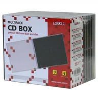 Pudełka i akcesoria na płyty CD - Box na 1 szt. CD, przezroczysty, czarny tray, Logo, 10,4 mm, 10-pack - miniaturka - grafika 1