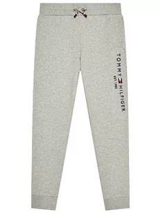 Tommy Hilfiger Spodnie dresowe Essential KS0KS00214 Szary Regular Fit - Spodnie i spodenki dla chłopców - miniaturka - grafika 1