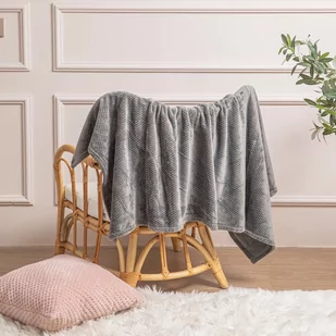 Koc 200 x 220 Pluszowy Mikrofibra Willy Grafitowy - Koce - miniaturka - grafika 4