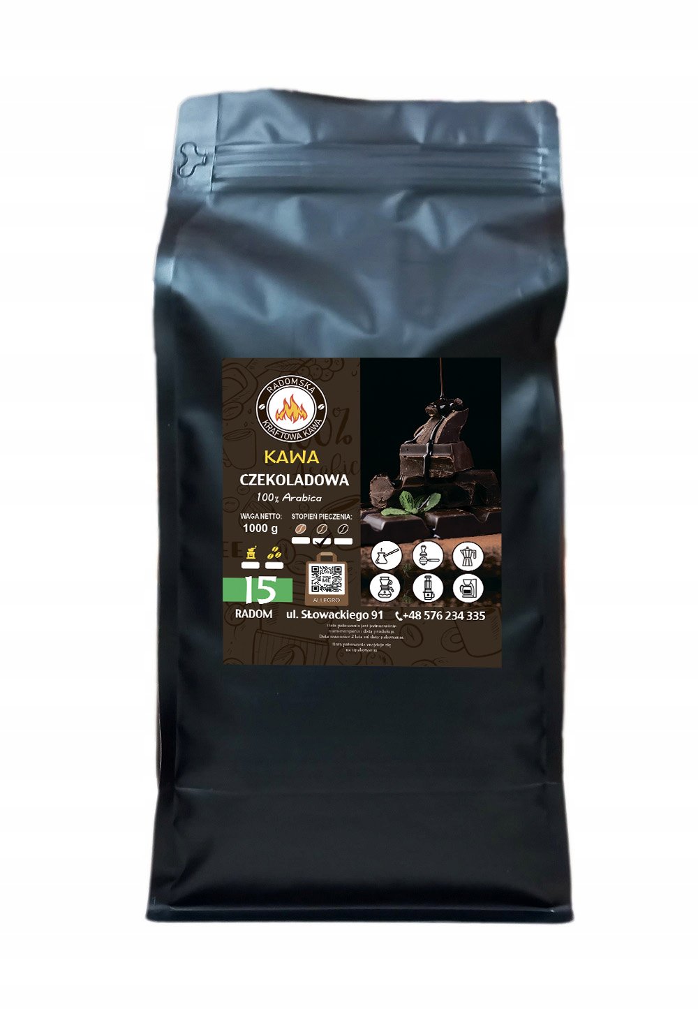 Kawa smakowa Czekoladowa 1000g Arabica 100%