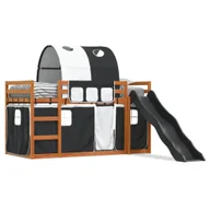 Łóżka dla dzieci i młodzieży - Łóżko na antresoli, ze zjeżdżalnią i zasłonkami, 90x200 cm - miniaturka - grafika 1