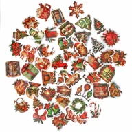 Zabawki kreatywne - Zestaw winylowych naklejek świątecznych 4-6cm 50 sztuk - miniaturka - grafika 1