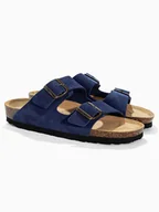 Klapki i japonki damskie - Sunbay Skórzane klapki "Trefle" w kolorze granatowym - miniaturka - grafika 1