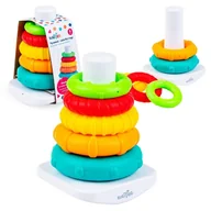 Sortery dla dzieci - Dumel Tuli Fun Piramidka Sensoryczna Kolorowe Obręcze Układanka 6m+ - miniaturka - grafika 1