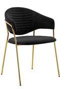 Krzesła - King Home Krzesło z podłokietnikami NAOMI czarny welur, podstawa złota KH1201100127.BLAC.GD - miniaturka - grafika 1