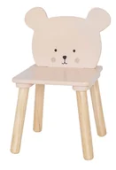 Zestawy mebli dla dzieci - Drewniane krzesełko dziecięce beżowy miś C6-G30 - miniaturka - grafika 1