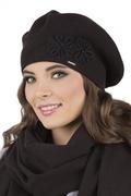 Czapki damskie - Vivisence 7007 Nakrycie głowy beret, czarny - miniaturka - grafika 1