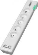 Listwy zasilające - Ever Listwa przeciwprzepięciowa ELITE T/LZ11-ELI015/0000 (2 x USB, 5 x UTE; 10 A; 1,5m; kolor biały) 2_227413 - miniaturka - grafika 1