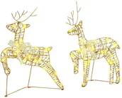 Ozdoby bożonarodzeniowe - vidaXL LED Renifery z 40 diodami LED 2 pcs Ciepła biel PET - miniaturka - grafika 1