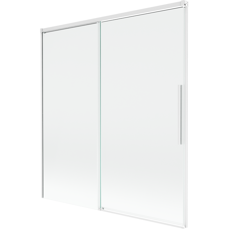 Mexen Rox parawan nawannowy 2-skrzydłowy rozsuwany 150 x 150 cm, transparent, biały - 8C9-150-001-20-00