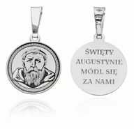 Wisiorki - Srebrny medalik rodowany Św. Augustyn MDC108R - miniaturka - grafika 1