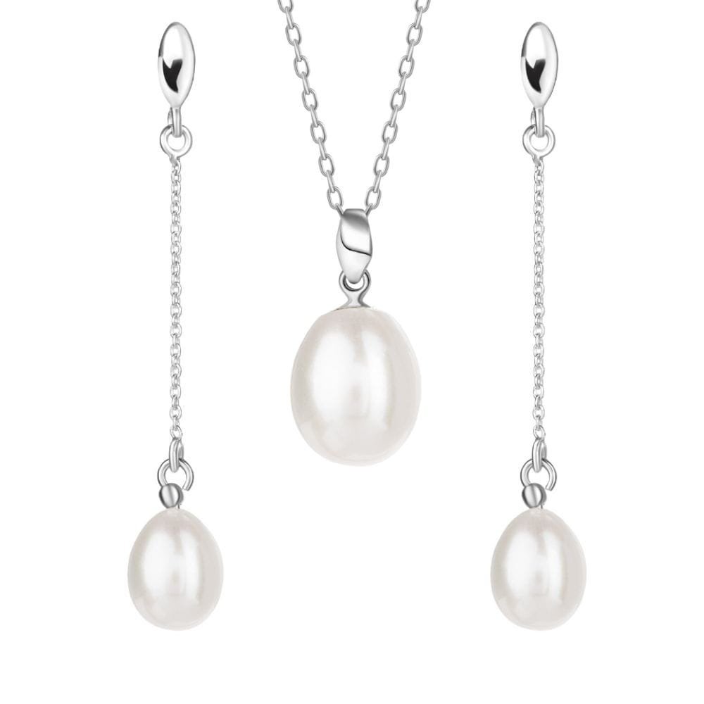 ENAYA ALICE Bianco komplet biżuterii białe perły L