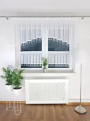 Firany - FIRANKA SABLE ZAZDROSTKI DO KUCHNI Z KORALIKAMI BIAŁE FIRANY DO KUCHNI - miniaturka - grafika 1