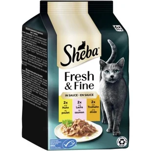 Sheba Fresh & Fine mokra karma dla dorosłych kotów, multipak, w sosie 36x50 g Kurczak, łosoś i indyk - Mokra karma dla kotów - miniaturka - grafika 1