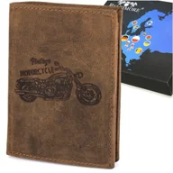 Portfele - Portfel skórzany męski brązowy nubuk skóra Ciężarówka RFiD Beltimore R90 brązowy, beżowy - miniaturka - grafika 1