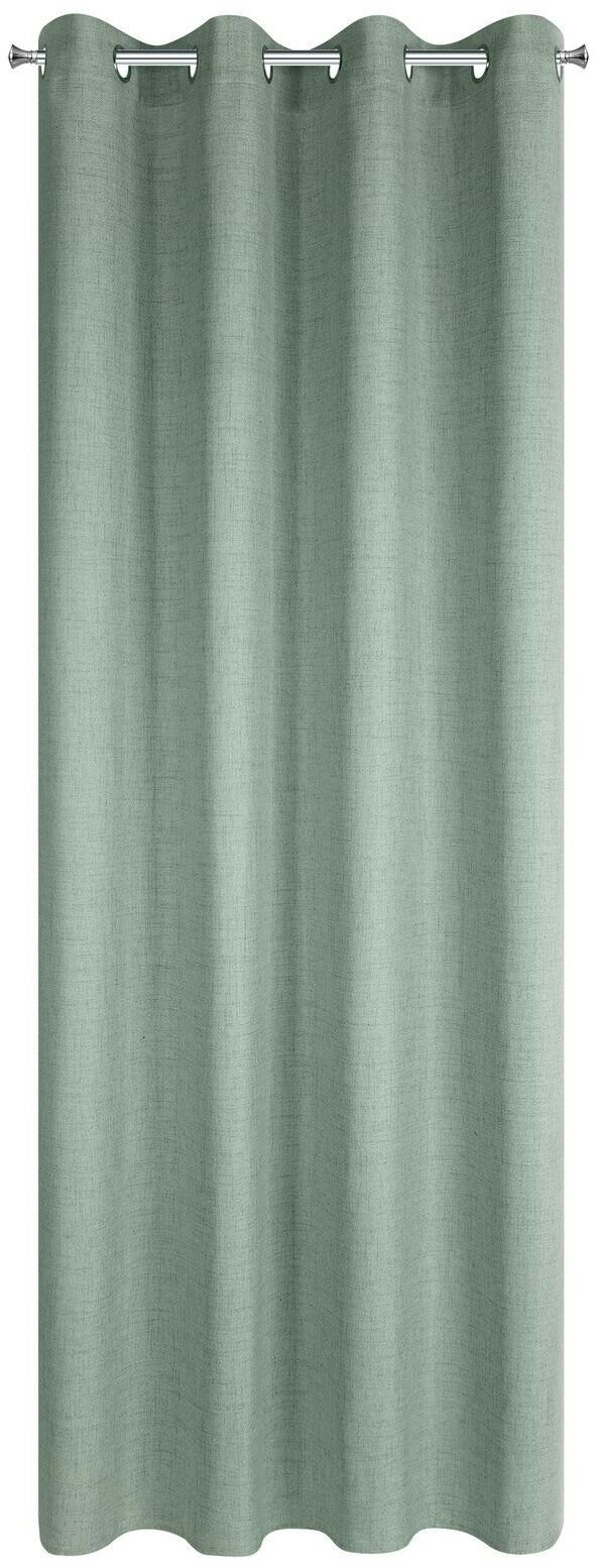 Eurofirany Zasłona JULA 140x250 cm jasnozielona na przelotkach