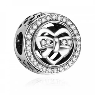 Murrano Charms Zawieszka Koralik 925 MIŁOŚĆ W PREZENCIE SR-373 - Charmsy - miniaturka - grafika 1