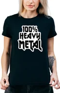 Koszulki i topy damskie - T-SHIRT DAMSKI Z NADRUKIEM HEAVY METAL ROCK GITARA KOSZULKA CZARNA R-M  MODEL  A122 - miniaturka - grafika 1