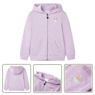 Bluza dziecięca z kapturem i suwakiem - mieszany liliowy - 92 - Bluza Dziecięca - Bluzy dla dziewczynek - miniaturka - grafika 1