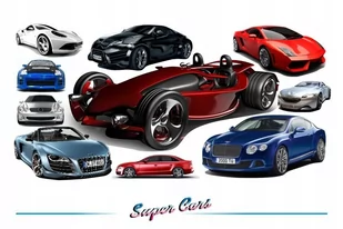 Naklejki na ścianę z samochodami - Super Cars 12, 200x100 cm - Naklejki na ścianę - miniaturka - grafika 1