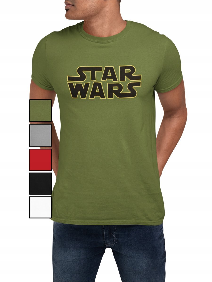 Koszulka T-Shirt Męska Z Nadrukiem Star Wars Lord Napis Yoda - M