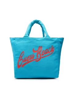 Torby ekologiczne - Guess Torebka Canvas Beach Bag E2GZ03 WO00F Niebieski - grafika 1