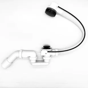 Syfon wannowy z przelewem korek Automat czarny XLEO Premium - Syfony - miniaturka - grafika 1