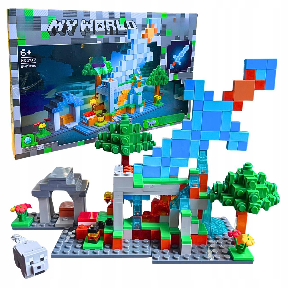 Klocki Minecraft Twierdza Zamek Bitewny Gamingowy Miecz Zestaw Klocków