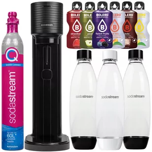 Saturator SodaStream Gaia Titan jedna butelka + Butelki PET 1 L czarna+biała Fuse Dwupak - Saturatory - miniaturka - grafika 1