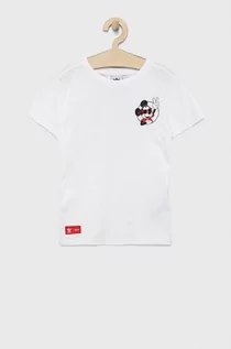 Koszulki dla dziewczynek - Adidas Originals t-shirt bawełniany dziecięcy x Disney kolor biały z nadrukiem - grafika 1