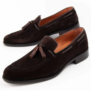 Purapiel Mokasyny Moretto2 Br?zowe - Mokasyny męskie - miniaturka - grafika 1