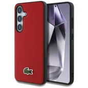Etui i futerały do telefonów - Etui LACOSTE Iconic Petit Pique Woven Logo MagSafe do Samsung Galaxy S25 Czerwony - miniaturka - grafika 1