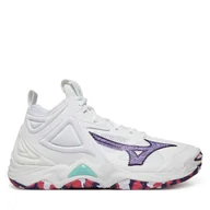 Buty sportowe damskie - Buty halowe Mizuno Wave Momentum 3 Mid V1GC2317 Biały - miniaturka - grafika 1