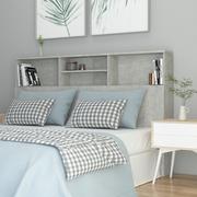 Inne meble do sypialni - Lumarko Wezgłowie łóżka z półkami, szarość betonu, 160x19x103,5 cm - miniaturka - grafika 1