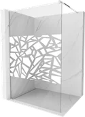 Ścianki i drzwi prysznicowe - Mexen Kioto ścianka prysznicowa Walk-in 140 x 200 cm, biały wzór 8 mm, chrom - 800-140-101-01-85 - miniaturka - grafika 1