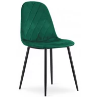 Krzesła - Zestaw metalowych tapicerowanych krzeseł 4 szt ciemny zielony - Paleo - miniaturka - grafika 1
